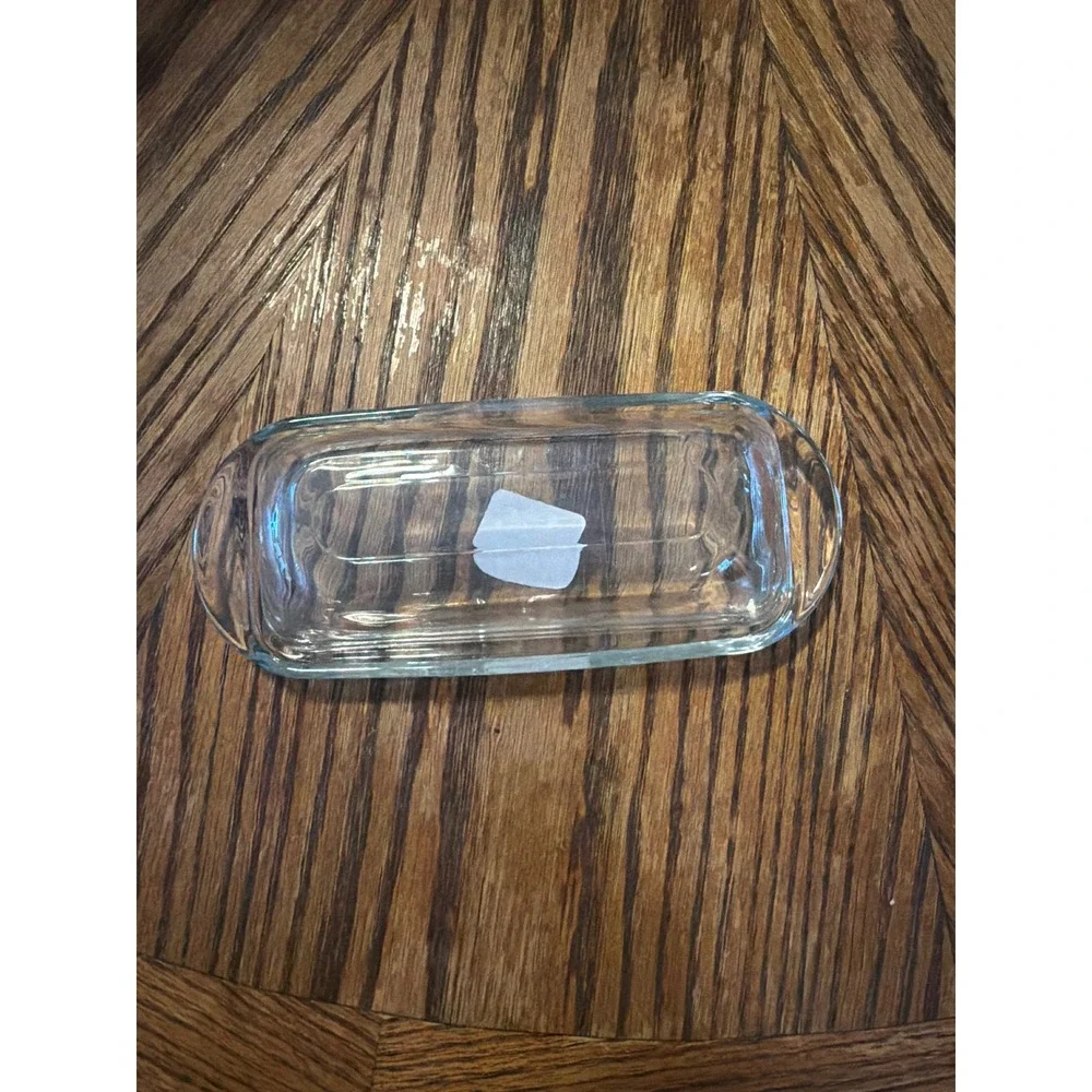 Clear Glass Butter Dish Tray Rectangular Serving Plate with Handles